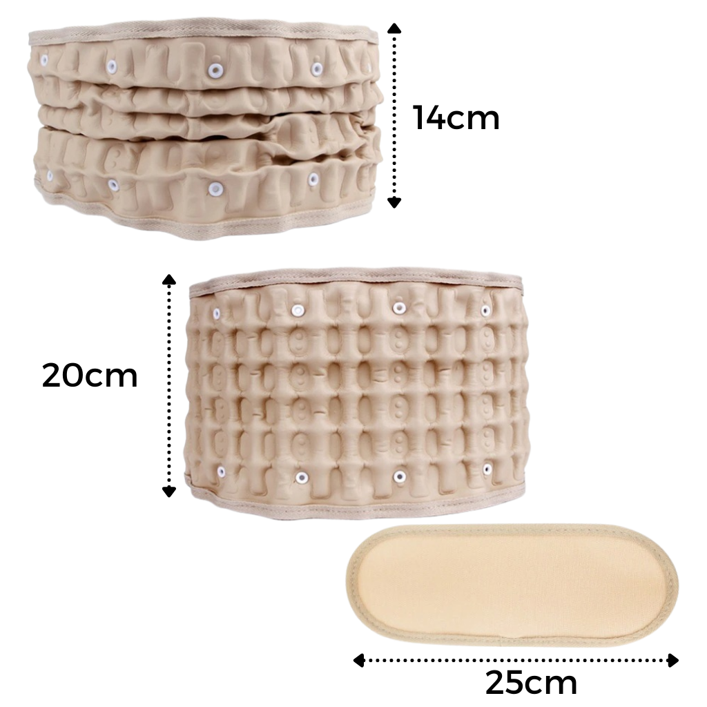 Inflatable decompression lumbar support belt