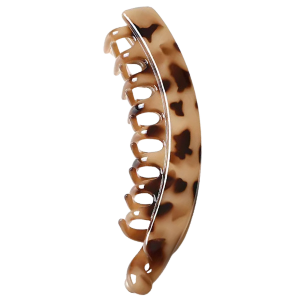 Elegant Ponytail Holder Clip -Beige Tortoise Shell - Ozerty