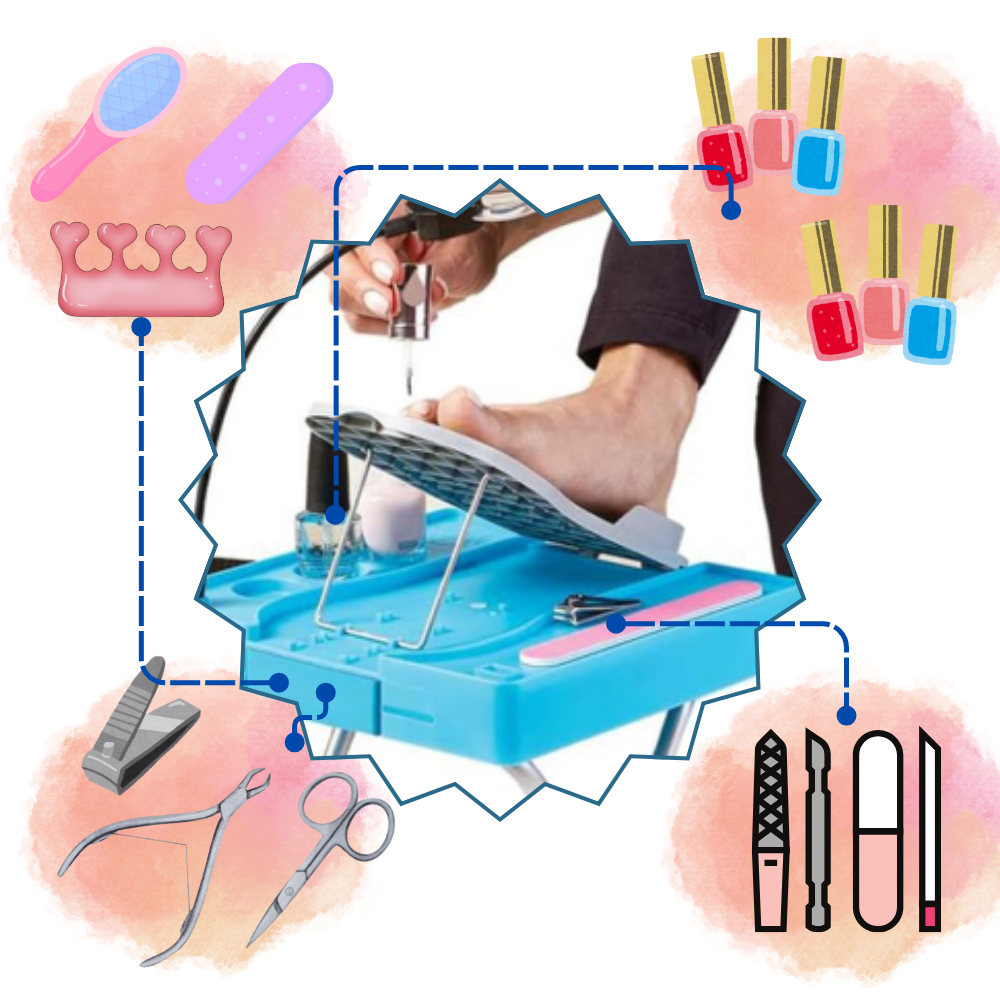 Ergonomic LED Pedicure Foot Rest - Ozerty