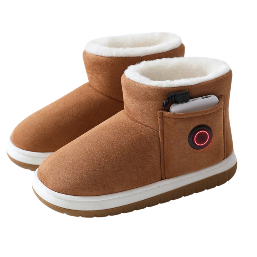 Graphene Heated Cotton Shoes -Coffee - Ozerty