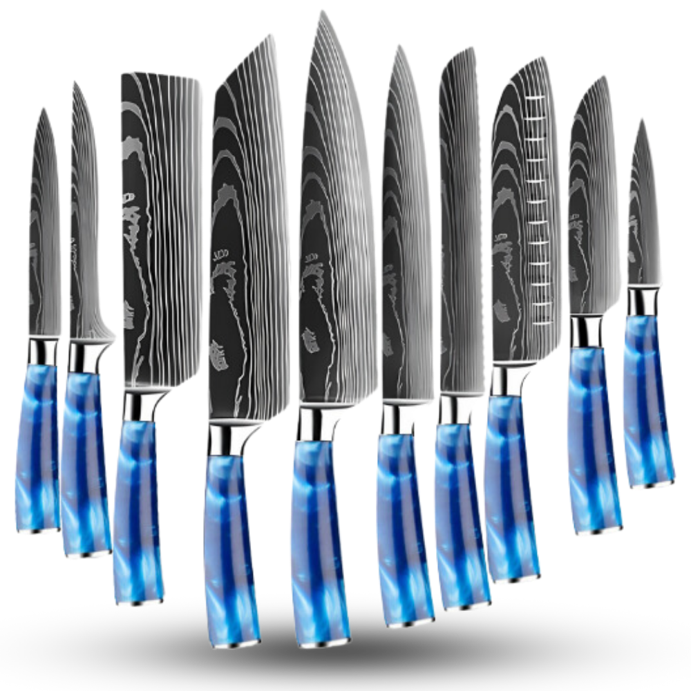 Ocean Blue Japanese Knives -Japanese Chef's 10 knives set - Ozerty