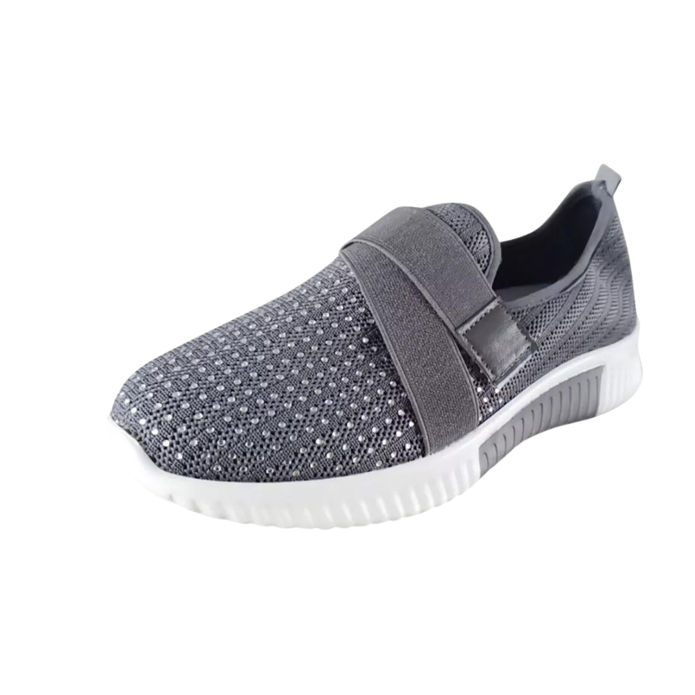 Ultra-Light Velcro Straps Orthopedic Sneakers -Grey - Ozerty