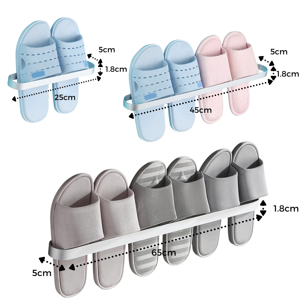 Aluminium Wall-Mounted Slipper Rack