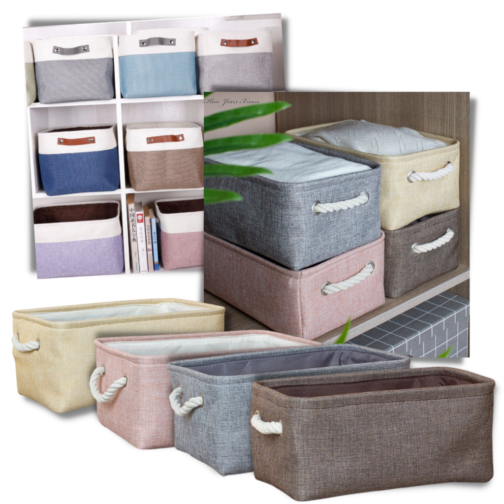 Stylish Linen Basket with Rope Handles