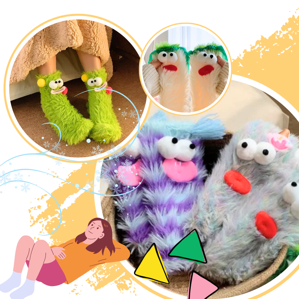 Coral Velvet Funky Socks  - Ozerty