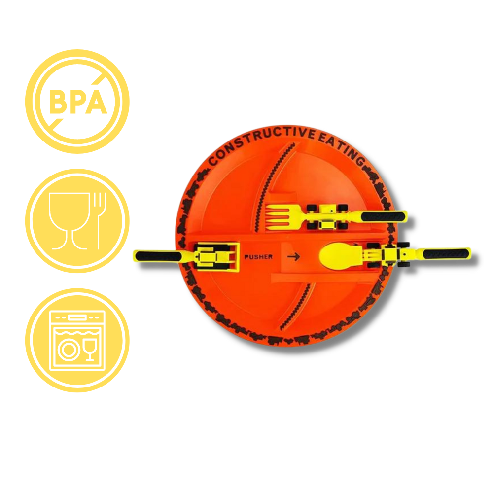  Creative Constructive Eating Plate and Utensils Set   - Ozerty